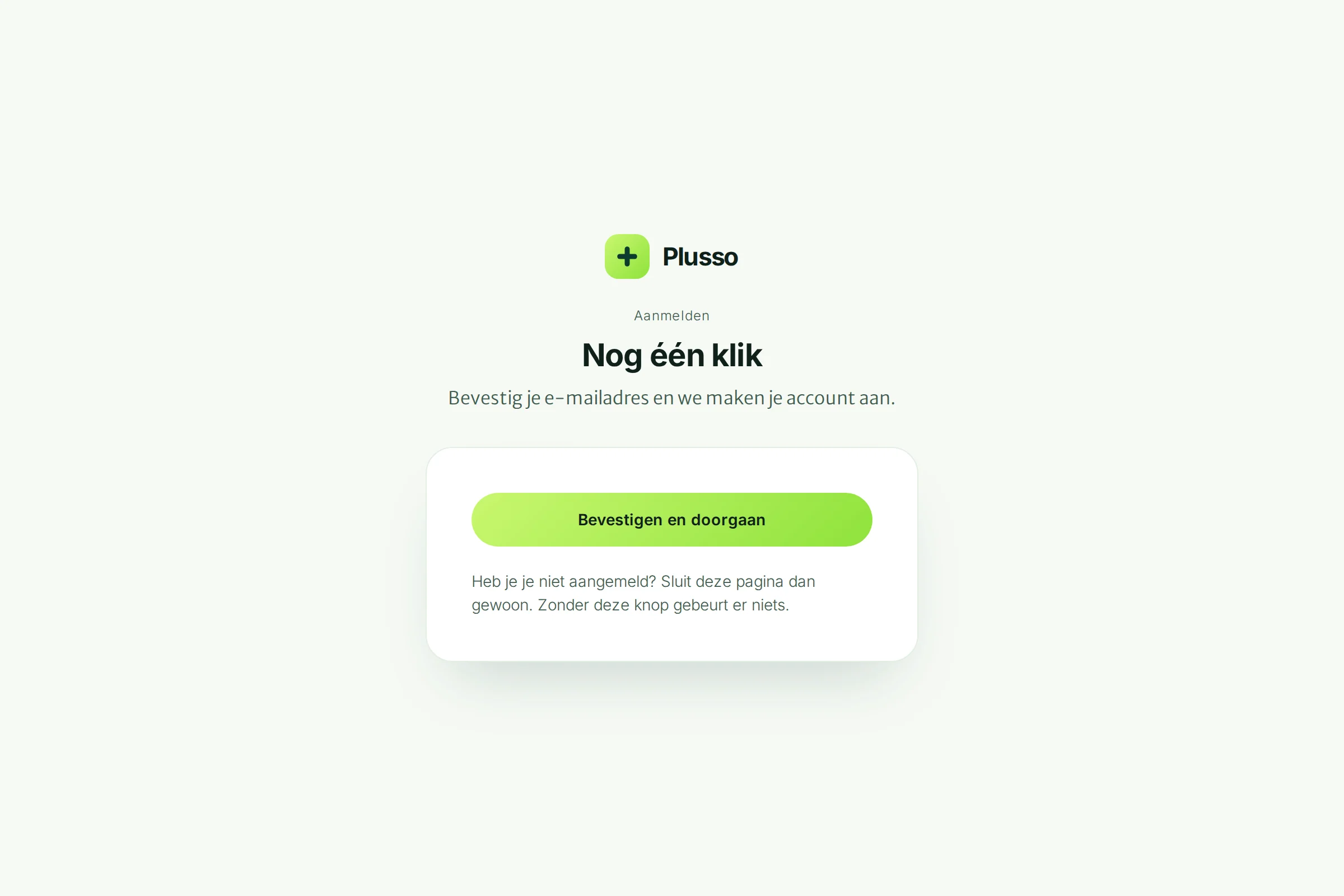 De pagina Nog één klik met de knop Bevestigen en doorgaan